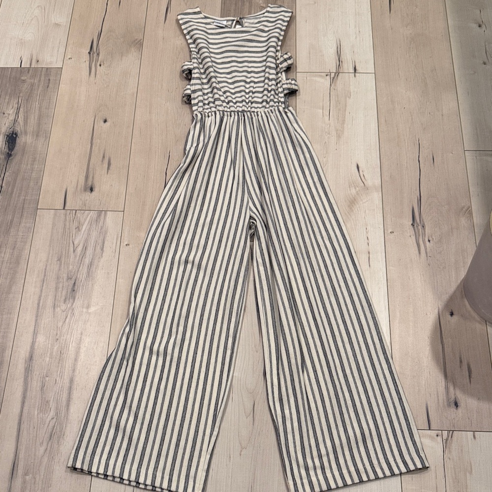NWT Girls Zara Striped Jumpsuit, size 11-12